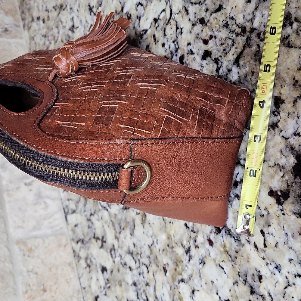 Patricia Nash Sora Braided Stitch Leather Cutout Satchel - Picture 5 of 13